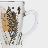 Кружка стеклянная для чая/кофе &laquo;Золотой гербарий&raquo;, 250 мл