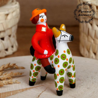 Дымковская игрушка "Всадник", 12 см, микс Дымковская игрушка "Всадник", 12 см, микс