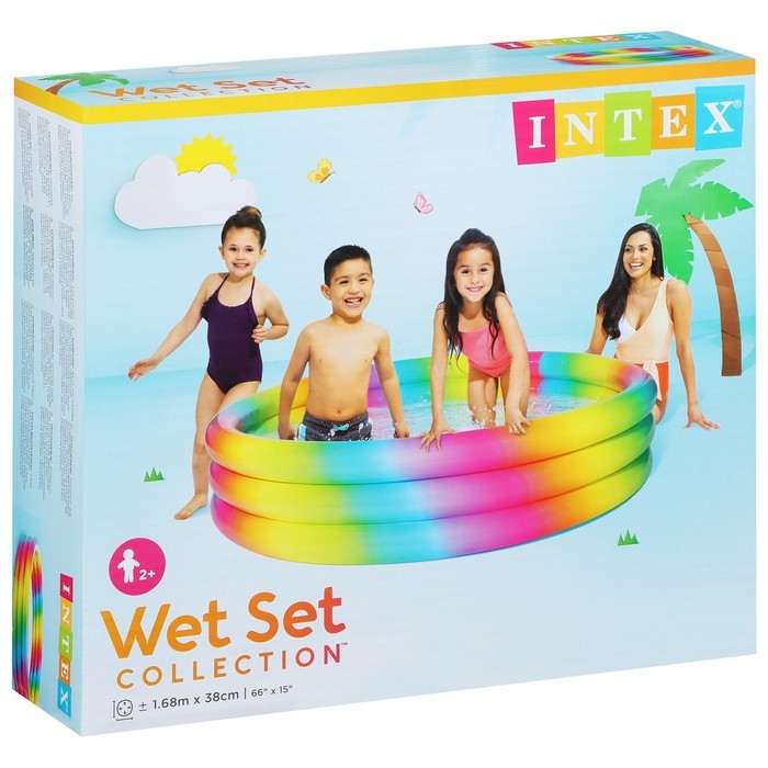Бассейн надувной «Радуга», 168 х 38 см, от 2 лет, 58449NP INTEX Бассейн надувной «Радуга», 168 х 38 см, от 2 лет, 58449NP INTEX