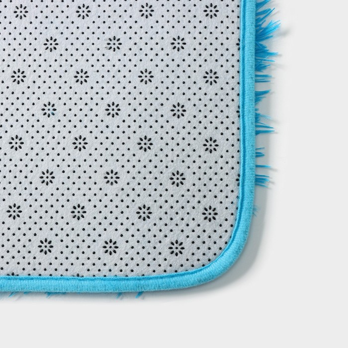 Коврики для ванной и туалета Доляна «Пушистик», 2 шт: 40×50, 50×80 см цвет голубой Коврики для ванной и туалета Доляна «Пушистик», 2 шт: 40×50, 50×80 см цвет голубой