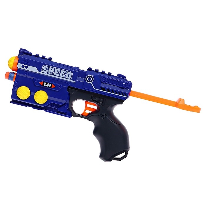 Бластер «Ярость», стреляет мягкими пулями и шариками Бластер «Ярость», стреляет мягкими пулями и шариками