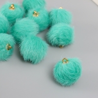 Декор для творчества искусственный мех "Шарик" бирюзовый набор 10 шт, d=2 см Декор для творчества искусственный мех "Шарик" бирюзовый набор 10 шт, d=2 см