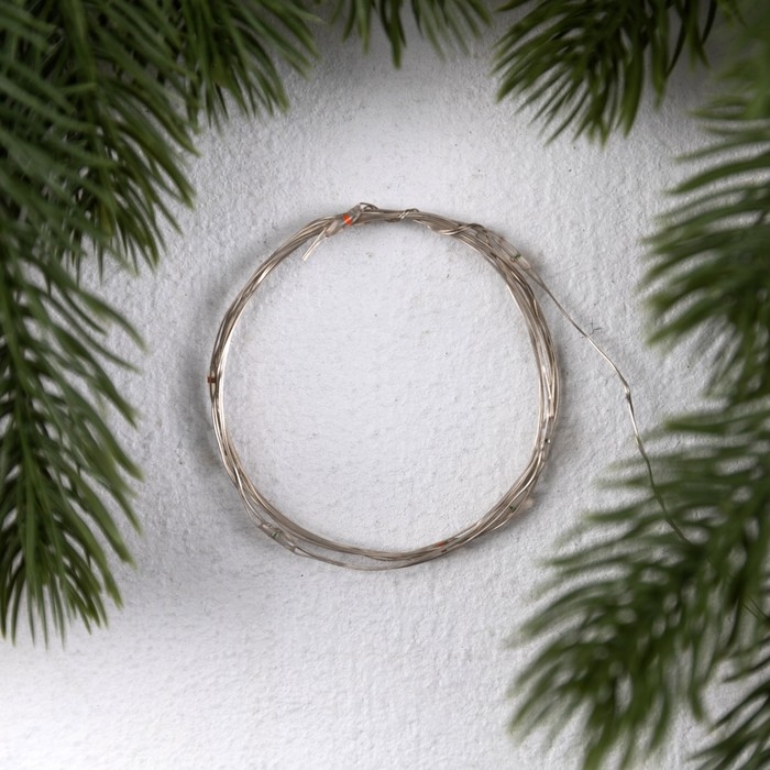 Гирлянда «Нить» 1 м роса. IP20, нить серебристая, 10 LED, 4.6 В, AG13x3 (в комплекте), 3 режима, свечение красное Гирлянда «Нить» 1 м роса. IP20, нить серебристая, 10 LED, 4.6 В, AG13x3 (в комплекте), 3 режима, свечение красное