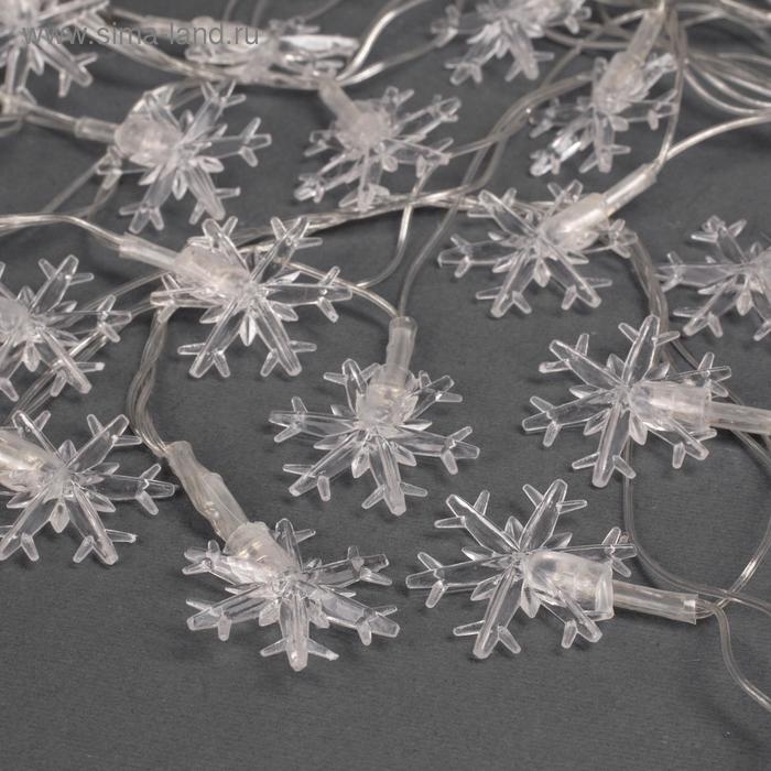 Гирлянда «Нить» 5 м с насадками «Снежинки большие», IP20, прозрачная нить, 20 LED, свечение мульти (RG/RB), мигание, 220 В Гирлянда «Нить» 5 м с насадками «Снежинки большие», IP20, прозрачная нить, 20 LED, свечение мульти (RG/RB), мигание, 220 В