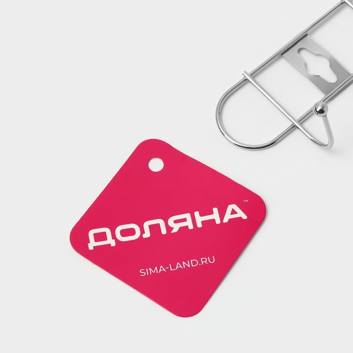 Вешалка настенная на 6 крючков Доляна &laquo;Лето&raquo;, 33&times;3,5&times;5 см, цвет серебряный