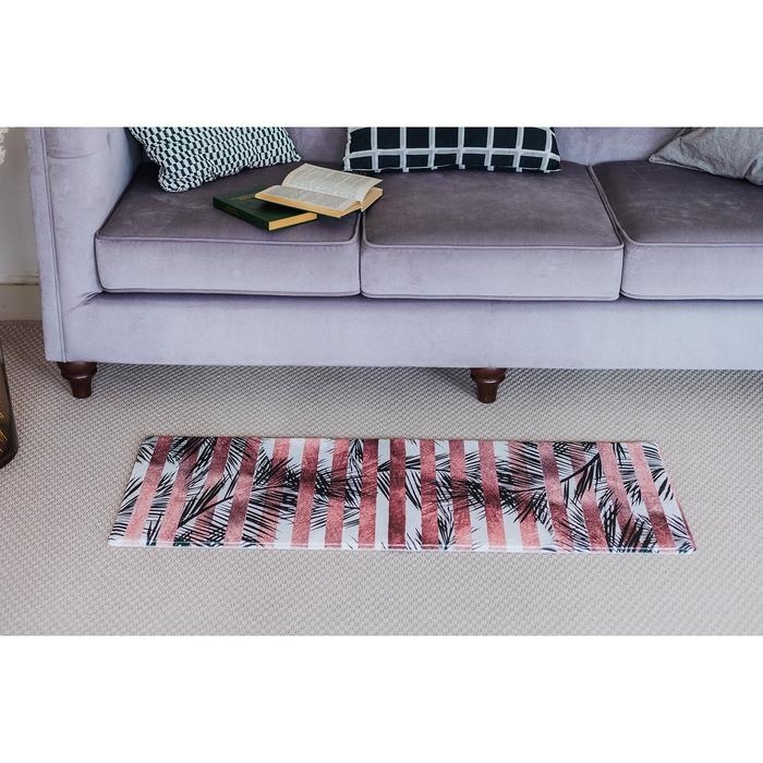 Коврик для ванной Доляна &laquo;Тень&raquo;, 45&times;120 см, цвет чёрно-бежевый