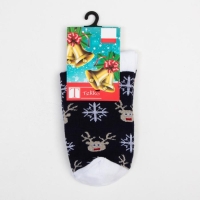 Носки детские «Олени и снежинки» цвет синий, размер 22-24 Носки детские «Олени и снежинки» цвет синий, размер 22-24