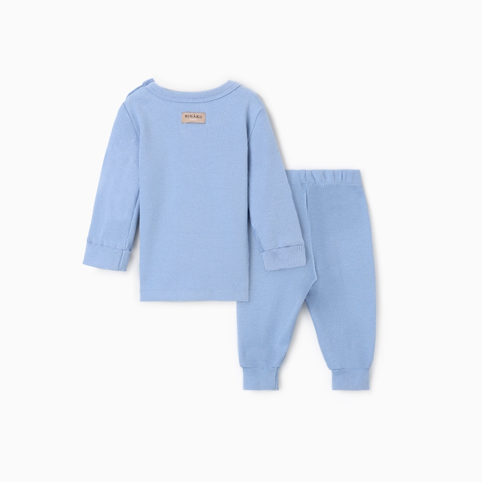 Комплект (лонгслив и брюки) детский MINAKU, цвет пыльно-голубой, рост 80-86 см