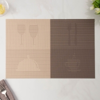 Салфетка сервировочная на стол «Ресторан», 40×30 см, цвет коричневый Салфетка сервировочная на стол «Ресторан», 40×30 см, цвет коричневый