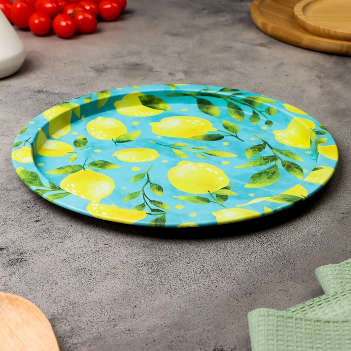 Поднос &laquo;Лимоны&raquo;, 28 х 1,6 х 0,32 см, металл
