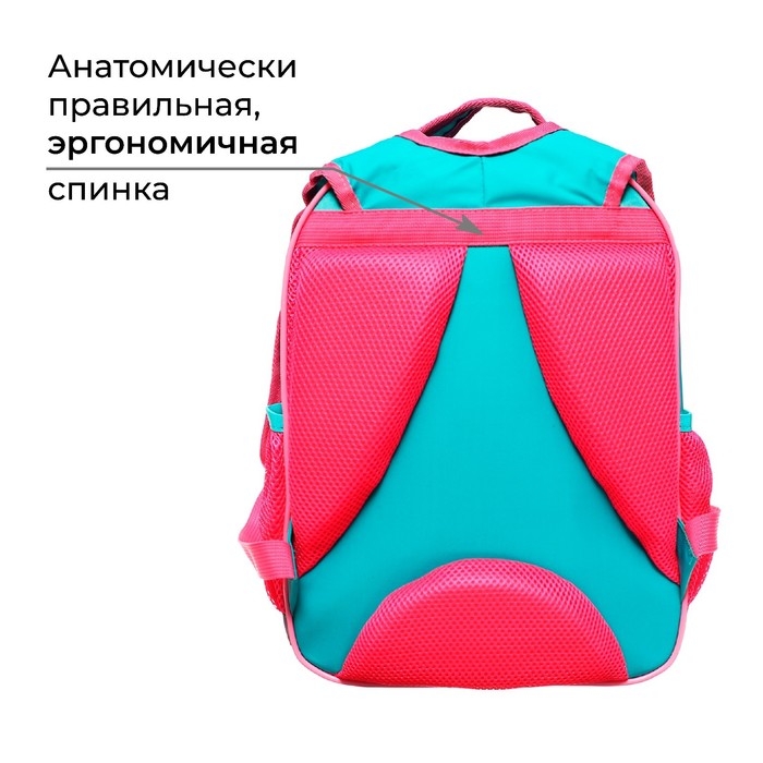 Рюкзак школьный, 37 х 27 х 16 см, эргономичная спинка, Calligrata Б "Котик корея"