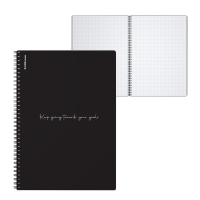 Тетрадь A4 на спирали, 80 листов в клетку, ErichKrause Words, пластиковая обложка, блок офсет 100% белизна, чёрная Тетрадь A4 на спирали, 80 листов в клетку, ErichKrause Words, пластиковая обложка, блок офсет 100% белизна, чёрная
