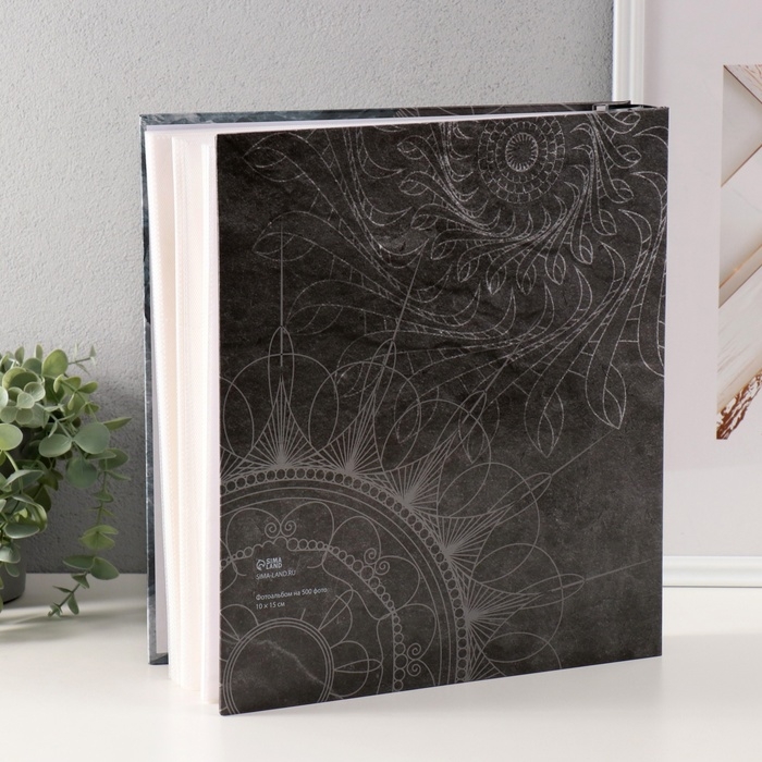 Фотоальбом на 500 фото 10x15 см "Давид и мандала" в коробке, тиснение 5,5x30x33,5 см