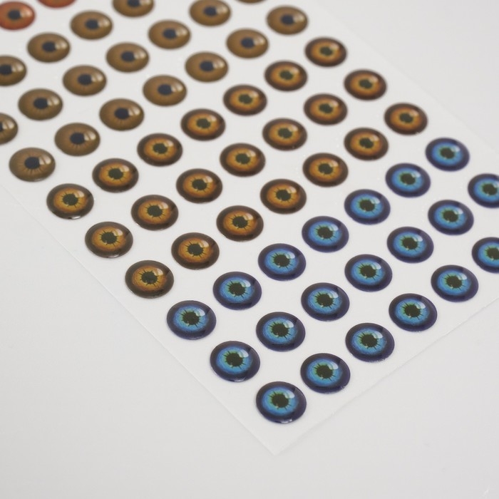 Наклейка пластик "Радужка глаза" d=0,9 см 20х9 см