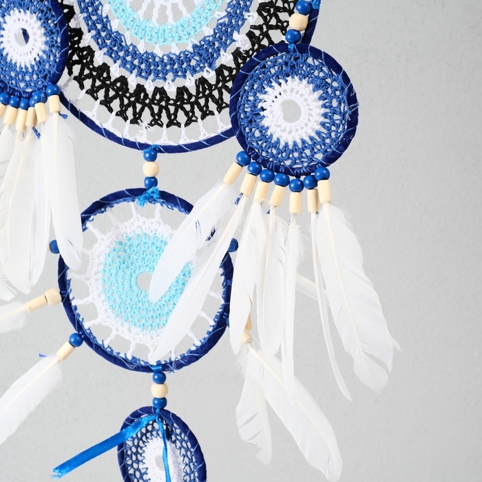 Ловец снов от сглаза 5 колец Ловец снов от сглаза 5 колец "Назар" с перьями 20х55 см