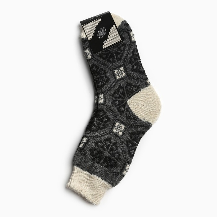 Носки мужские шерстяные &laquo;Снежинка в орнаменте&raquo;, цвет серый, размер 29