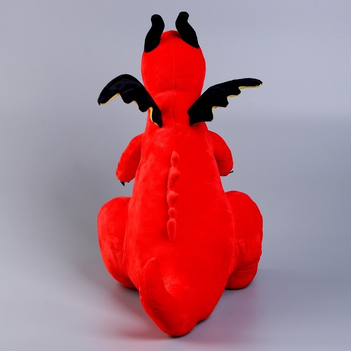 Мягкая игрушка &laquo;Дракон&raquo;, с чёрными крыльями, 45 см, цвет красный
