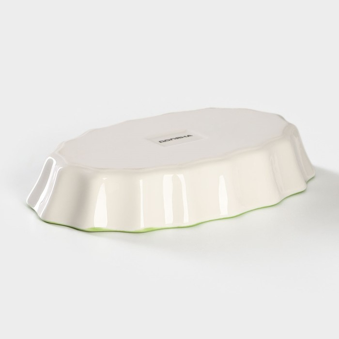 Форма для запекания фарфоровая Доляна &laquo;Зелёный сад&raquo;, 19,5&times;12,5&times;3,5 см