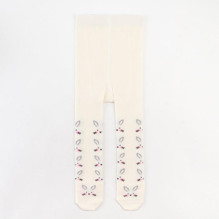 Колготки Крошка Я &laquo;Зайчики&raquo;, цвет молочный, рост 98-104 см