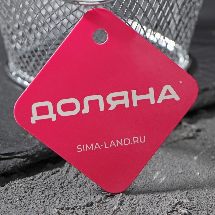 Корзинка для картофеля фри Доляна &laquo;Квадро&raquo;, 10&times;8,5&times;6 см, мелкая сетка, цвет серебристый