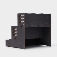 Подставка - органайзер деревянный Доляна &laquo;Барный&raquo;, под стаканы, крышки, трубочки, салфетки, 29,4&times;29,4&times;29,4 см, цвет тёмный