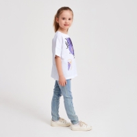 Футболка детская MINAKU Colors, цвет белый/фиолетовый, рост 104