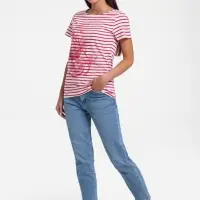 Футболка женская Grand Granat New, белая с красным, размер XS