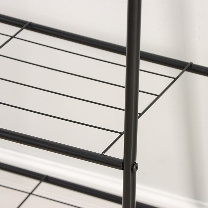 Вешалка - стойка напольная для одежды Доляна &laquo;Лофт&raquo;, с двумя полками, 59&times;35&times;152 см, цвет чёрный