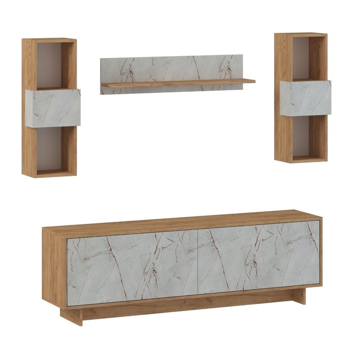 Гостиная Oskar mini, 1600х343х500, Дуб золотой/Каспий Светлый Гостиная Oskar mini, 1600х343х500, Дуб золотой/Каспий Светлый