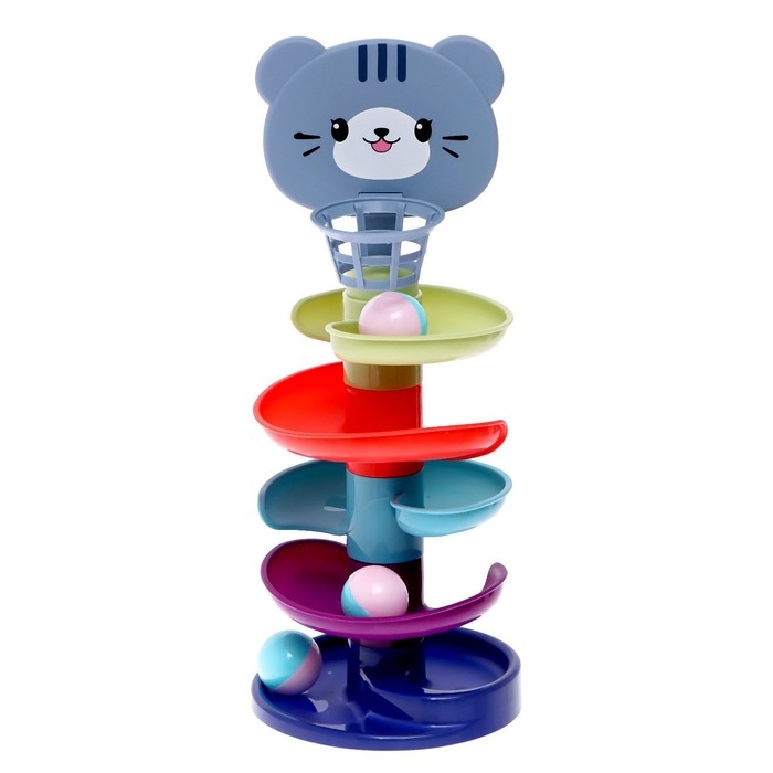 Развивающая пирамидка &laquo;Попади в корзину&raquo;, 6 элементов, цвет МИКС