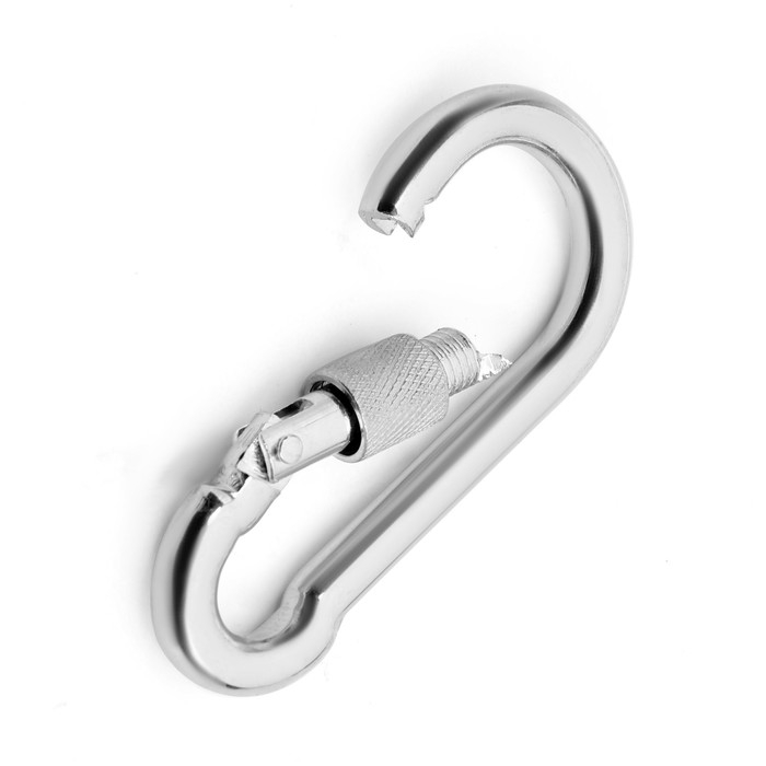 Карабин монтажный с фиксатором ТУНДРА krep, DIN5299D, 9х90 мм, оцинкованный, 1 шт. Карабин монтажный с фиксатором ТУНДРА krep, DIN5299D, 9х90 мм, оцинкованный, 1 шт.