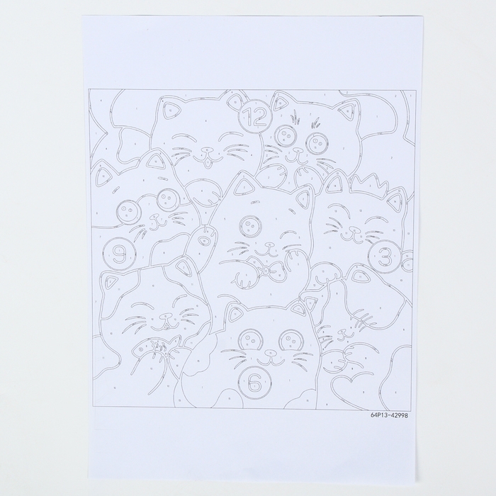 Роспись часов по номерам &laquo;Милые котики&raquo;, 30 х 30 см