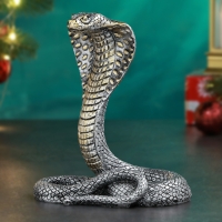 Фигура "Королевская кобра" серебро, 14х8х17см