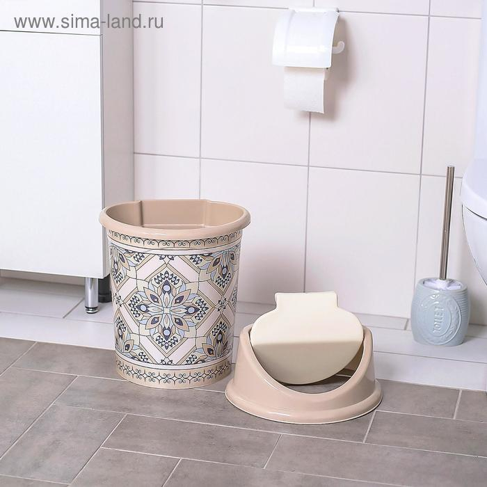 Ведро с плавающей крышкой &laquo;Мозаика&raquo; 14 л, декор