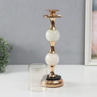 Подсвечник металл на 1 свечу "Мраморный шар" золото 39х10х10 см Подсвечник металл на 1 свечу "Мраморный шар" золото 39х10х10 см