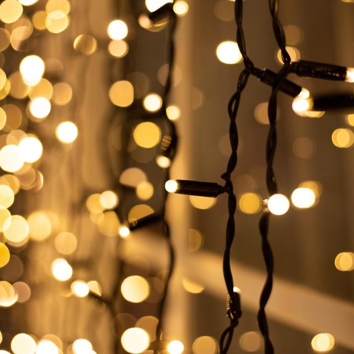 Гирлянда «Занавес» 2 × 6 м, IP65, УМС, тёмная нить, 1440 LED, свечение тёплое белое, 220 В Гирлянда «Занавес» 2 × 6 м, IP65, УМС, тёмная нить, 1440 LED, свечение тёплое белое, 220 В