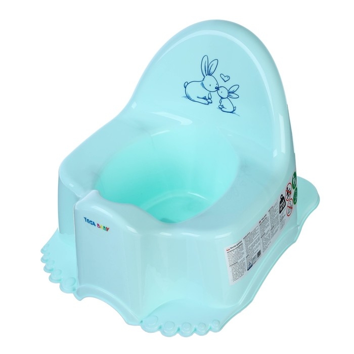 Горшок детский музыкальный &laquo;Кролики&raquo;, цвет нежно-бирюзовый
