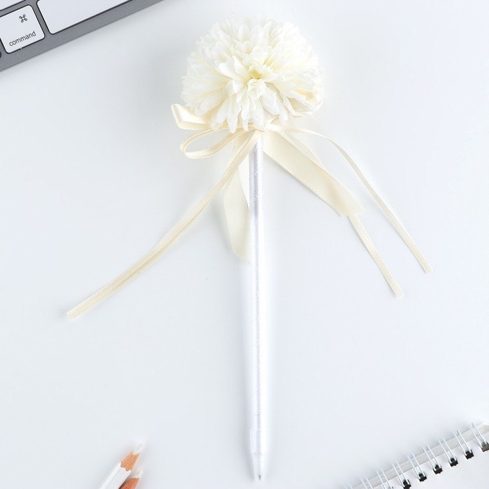 Ручка прикол шариковая синяя паста 1.0 мм «Самой нежной» хризантема с лентами Ручка прикол шариковая синяя паста 1.0 мм «Самой нежной» хризантема с лентами