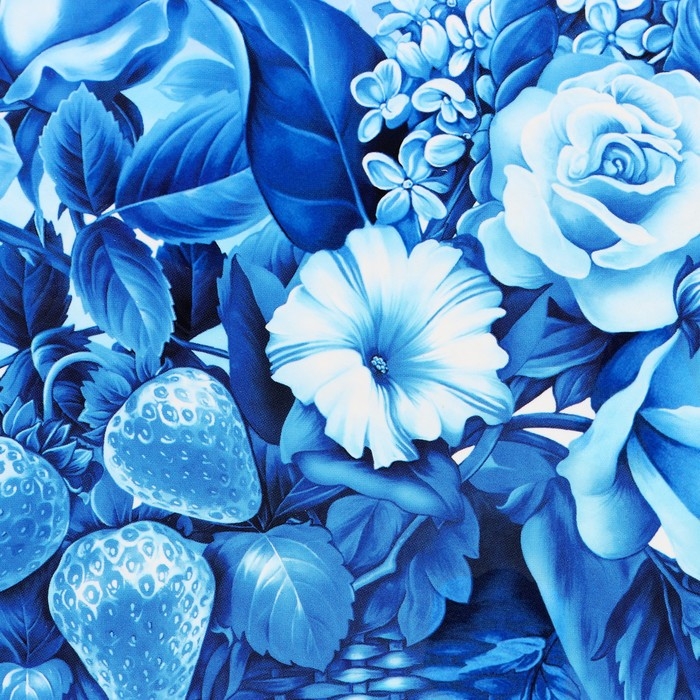 Доска разделочная и сервировочная круглая кухонная Доска разделочная и сервировочная круглая кухонная "Гжельская роспись", 25,5 см