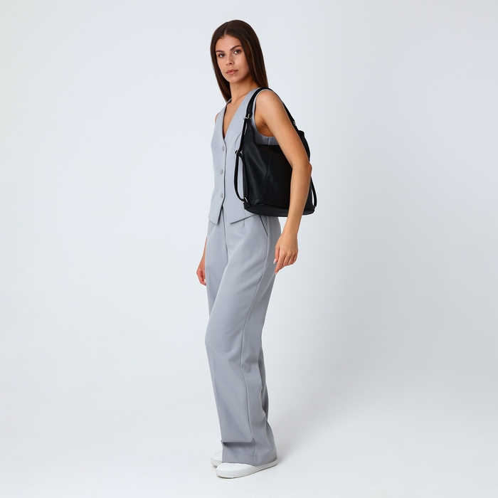 Сумка женская мешок на молнии, цвет чёрный Сумка женская мешок на молнии, цвет чёрный