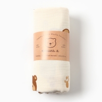 Пеленка двухслойная Крошка Я Bear, 130х100см, муслин,100% хлопок Пеленка двухслойная Крошка Я Bear, 130х100см, муслин,100% хлопок