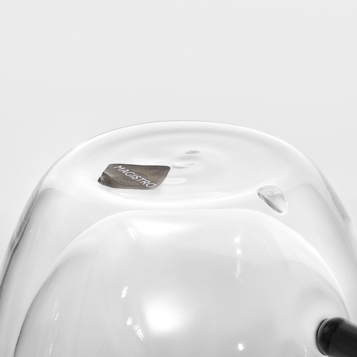 Чашка стеклянная с двойными стенками Magistro &laquo;Адель&raquo;, 200 мл, цвет чёрный