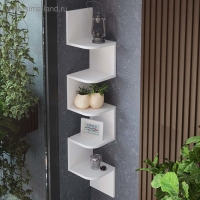 Полка угловая навесная Лофт, 224х224х1280, Белый Полка угловая навесная Лофт, 224х224х1280, Белый