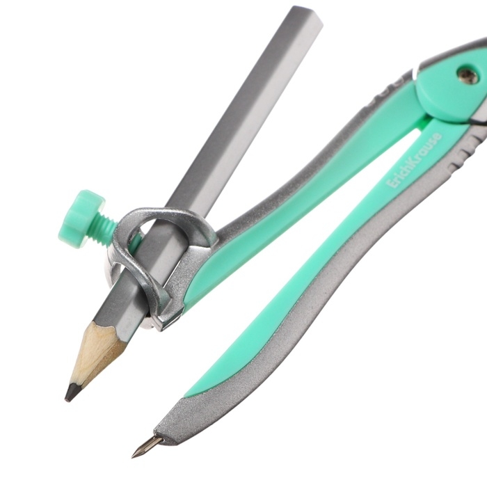 Готовальня ErichKrause Готовальня ErichKrause "Pastel Bloom", 7 предметов, пенал, зеленый