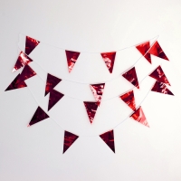 Гирлянда &laquo;Флажки&raquo;, 20 флажков, 10 метров, цвет красный