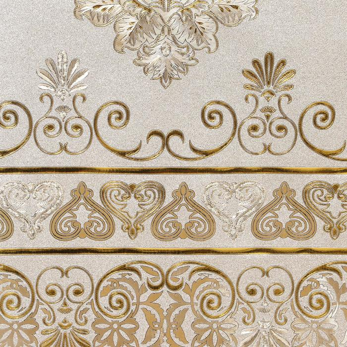 Клеёнка на стол &laquo;Торжество&raquo;, на тканевой основе, рулон 20 метров, ширина 137 см, толщина 0,25 мм, цвет золотой