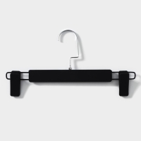 Вешалка для брюк и юбок с зажимами, 30&times;16,5 см, покрытие soft-touch, цвет чёрный