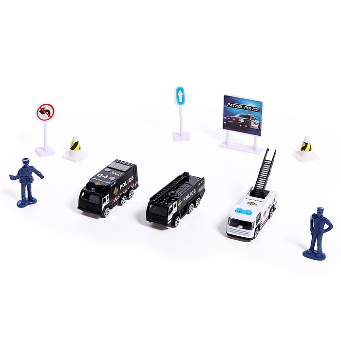 Игровой набор &laquo;Спецтехника&raquo;, с 3 машинами и аксессуарами, цвет МИКС