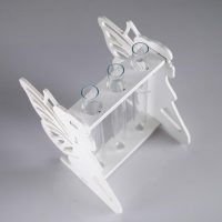 Кашпо деревянное 13.3&times;11.6&times;15.5 см с 3 колбами "Фея", белый Дарим Красиво