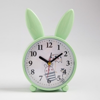 Часы - будильник настольные "Зайчик", плавный ход, циферблат d-10 см, 16.5 х 11 см, АА Часы - будильник настольные "Зайчик", плавный ход, циферблат d-10 см, 16.5 х 11 см, АА